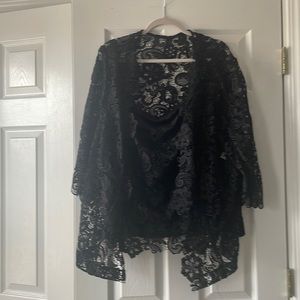 Emma Street 22w Cami and net crocheted black top evening wear